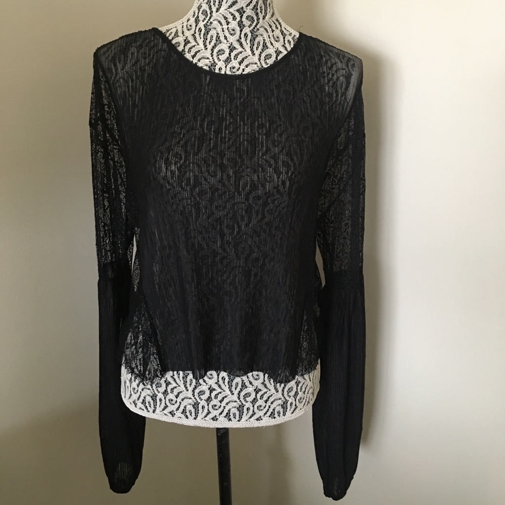 Zara Sexy Lace Black Top
